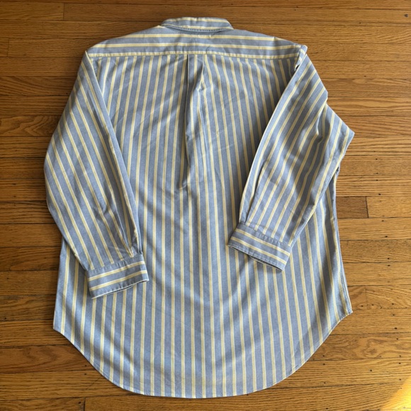 Ralph Lauren Blue and White Striped Classic Fit Shirt Neck Size 17 Preppy - Picture 11 of 14